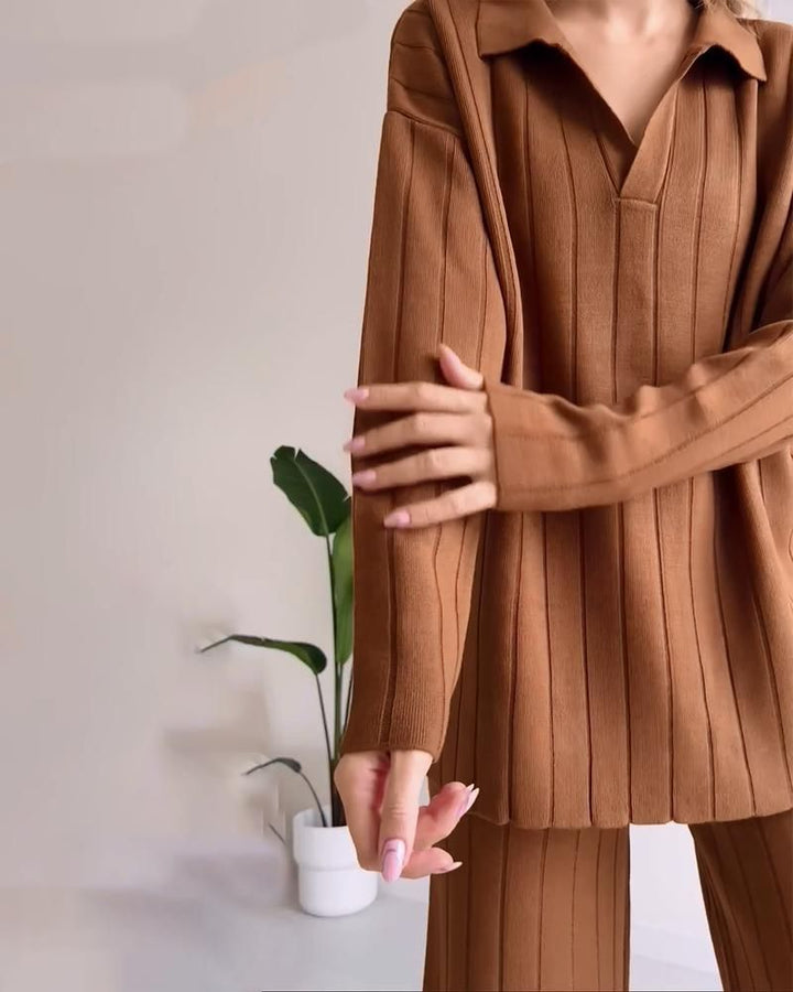 Drune | Stylisches Pit Stripe Jacquard Zwei-Teile Set