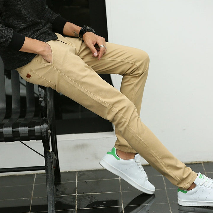 Herren modische Chino-Hose mit schmalem Schnitt und praktischen Taschen Drune