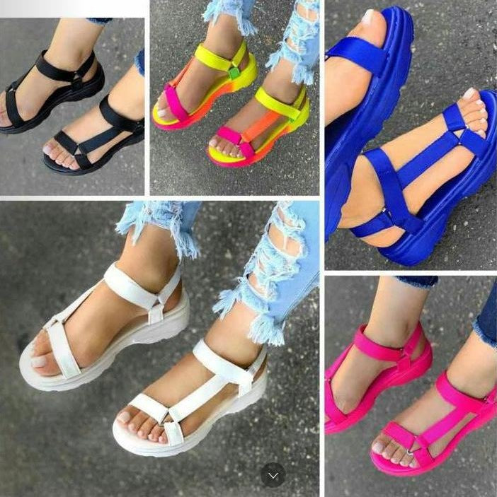 Damen nan sportliche Plateau-Sandalen mit verstellbaren Riemen Drune