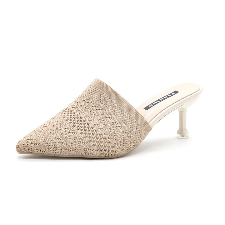 Damen Modische Mules mit eleganter Spitze und bequemen Absatz Drune