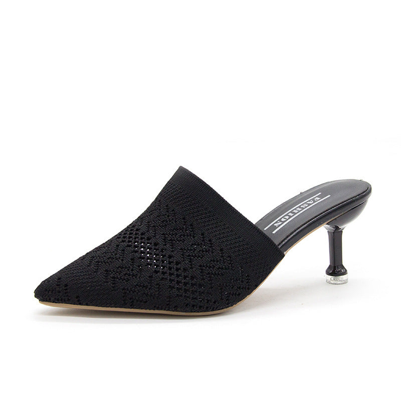 Damen Modische Mules mit eleganter Spitze und bequemen Absatz Drune