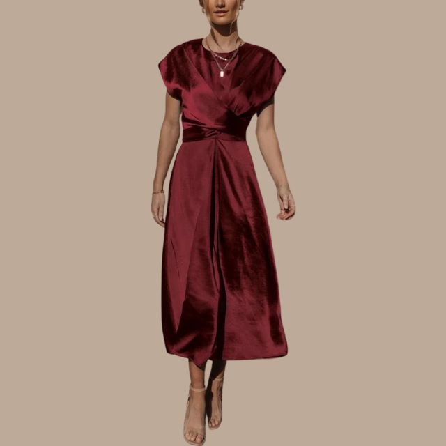 Drune | Wickel-Midikleid mit Kappenärmeln