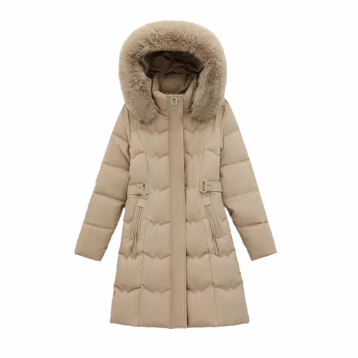 Damen-Steppjacke, mittellang, mit Doppelreißverschluss
