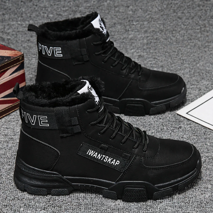 Gefütterte Herren-Winterstiefel, mittelhoher Schaft