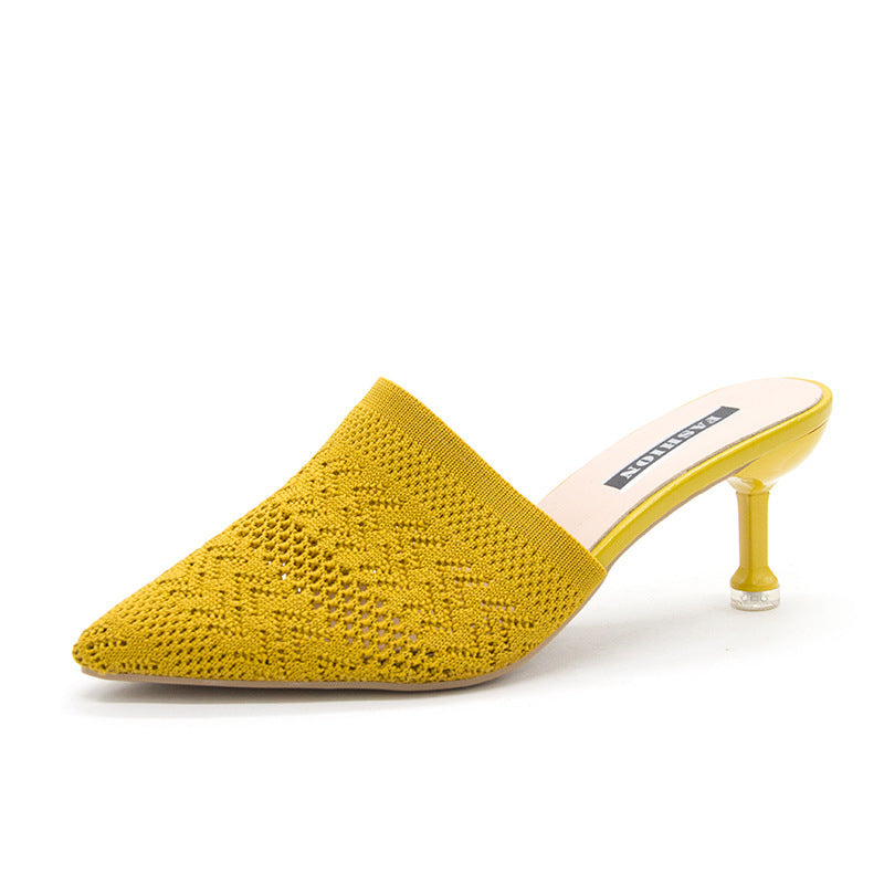 Damen Modische Mules mit eleganter Spitze und bequemen Absatz Drune