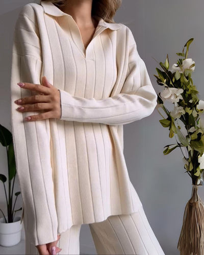 Drune | Stylisches Pit Stripe Jacquard Zwei-Teile Set