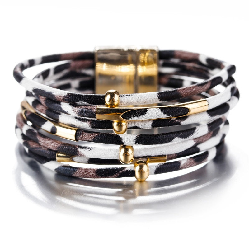 Drune | Leoparden Mehrschichtigem Lederarmband
