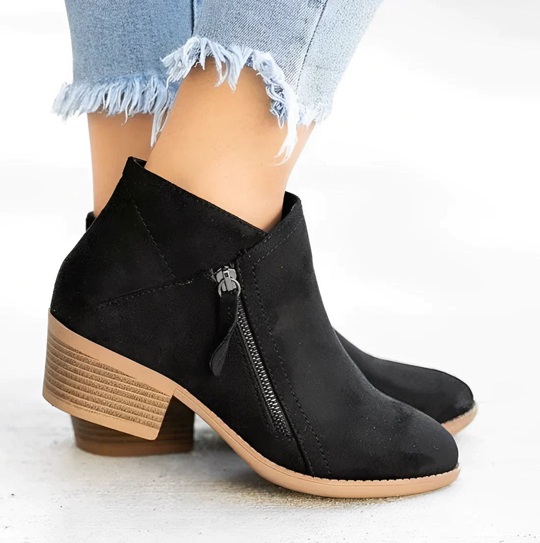 Drune | Damen Stiefeletten mit Hohen Absätzen und Seitlichem Reißverschluss
