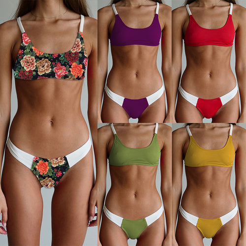 Damen Floral Design Bikini Drune