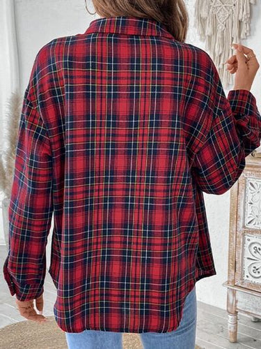Drune | Karierte Button-Up Langarmbluse