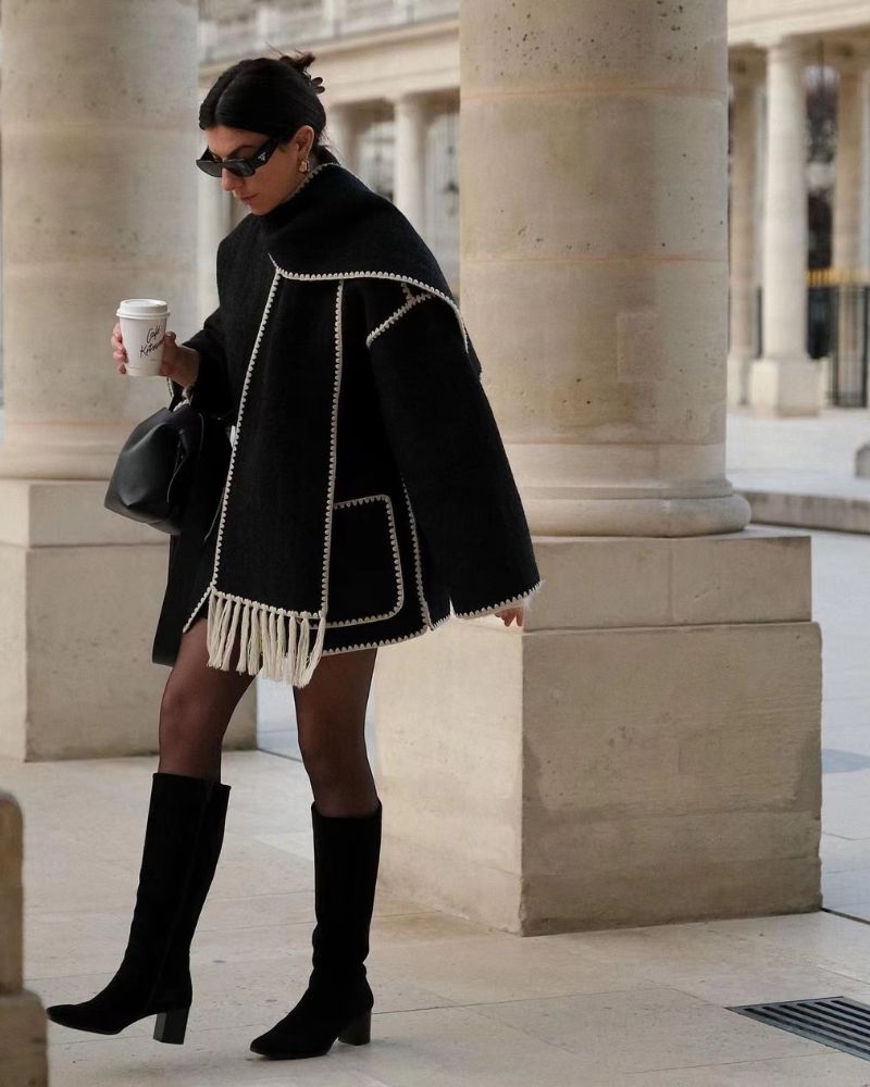 Drune | Hepburn-Stil Wollcape Mantel