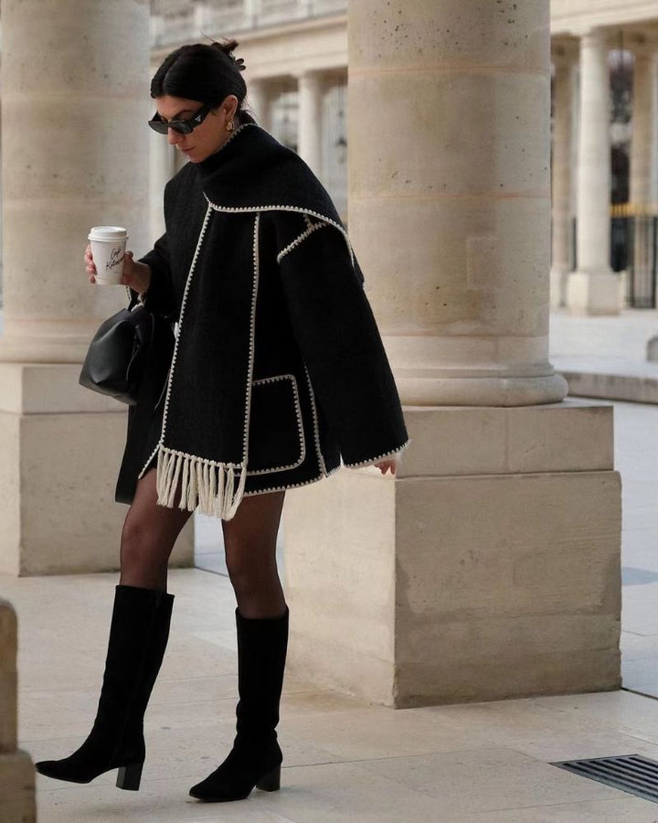 Drune | Hepburn-Stil Wollcape Mantel