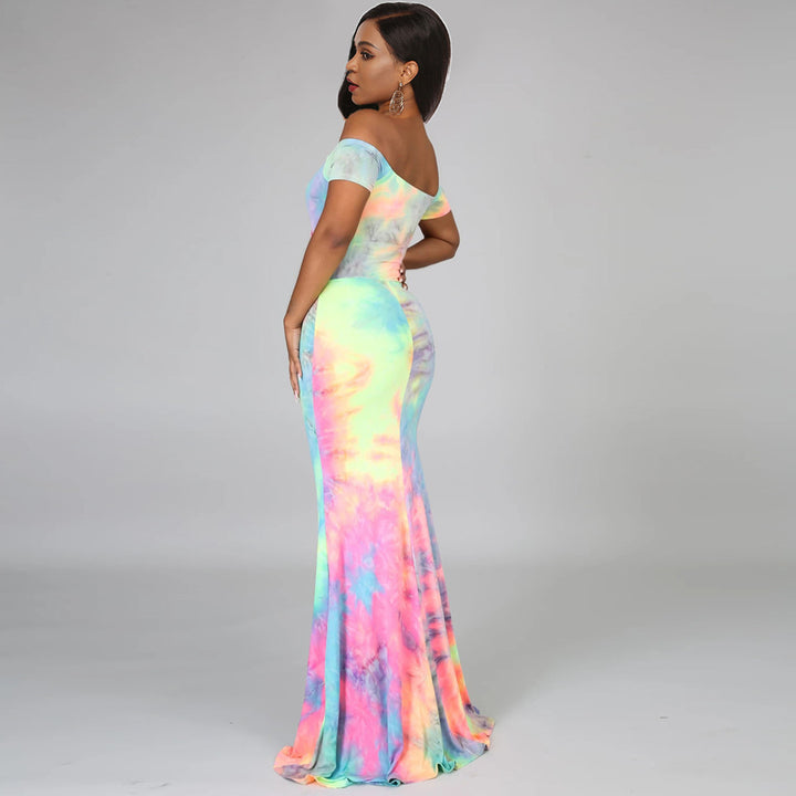 Damen Maxikleid mit offenen Schultern und trendigem Ausschnitt Drune