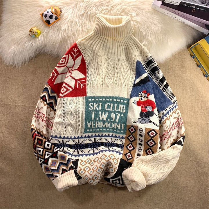 Gefütterter Strickpullover für Herren, weihnachtliches Design