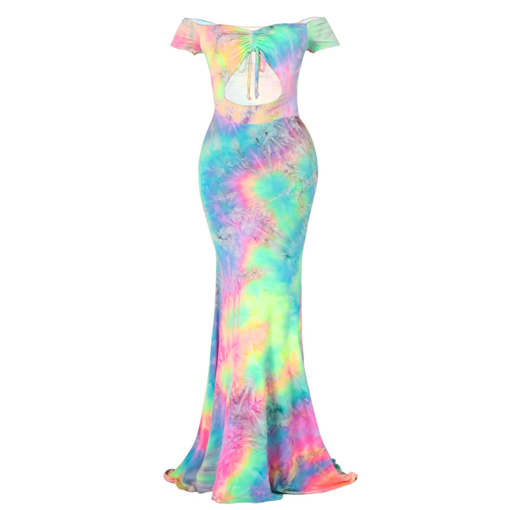 Damen Maxikleid mit offenen Schultern und trendigem Ausschnitt Drune