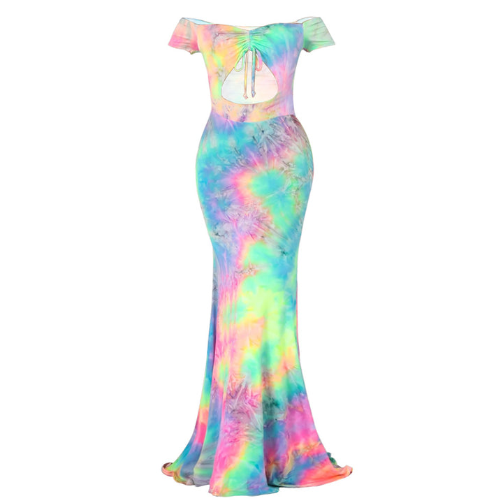 Damen Maxikleid mit offenen Schultern und trendigem Ausschnitt Drune