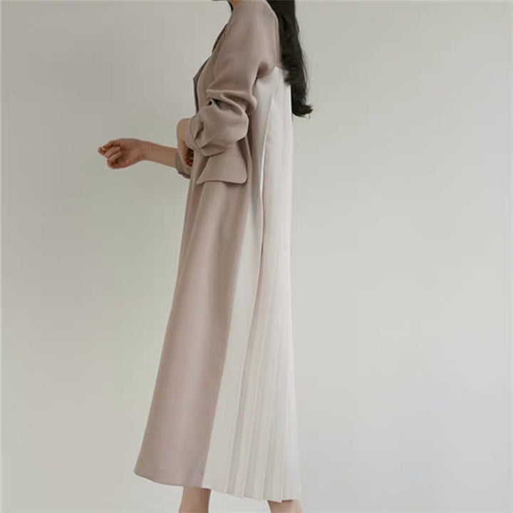 Damen Langer Dustercoat mit plissiertem Rückenpanel und kastiger Silhouette Drune