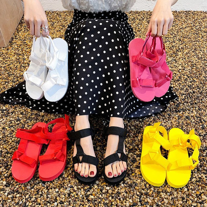 Damen Bequeme Riemensandalen mit verstellbaren Gurten Drune