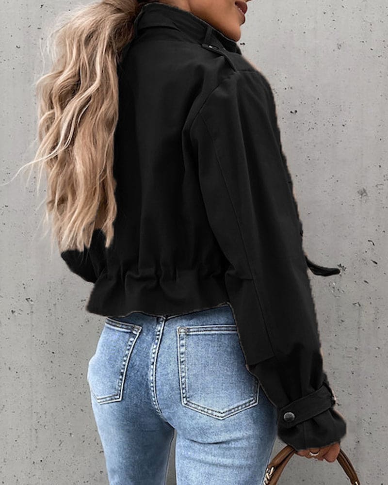 Drune | Beschnittene Übergangsjacke für Damen - mit Taschen