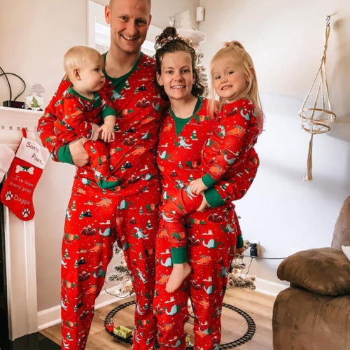 Weihnachtlicher Familien-Hausanzug, Langarm, verschiedene Größen
