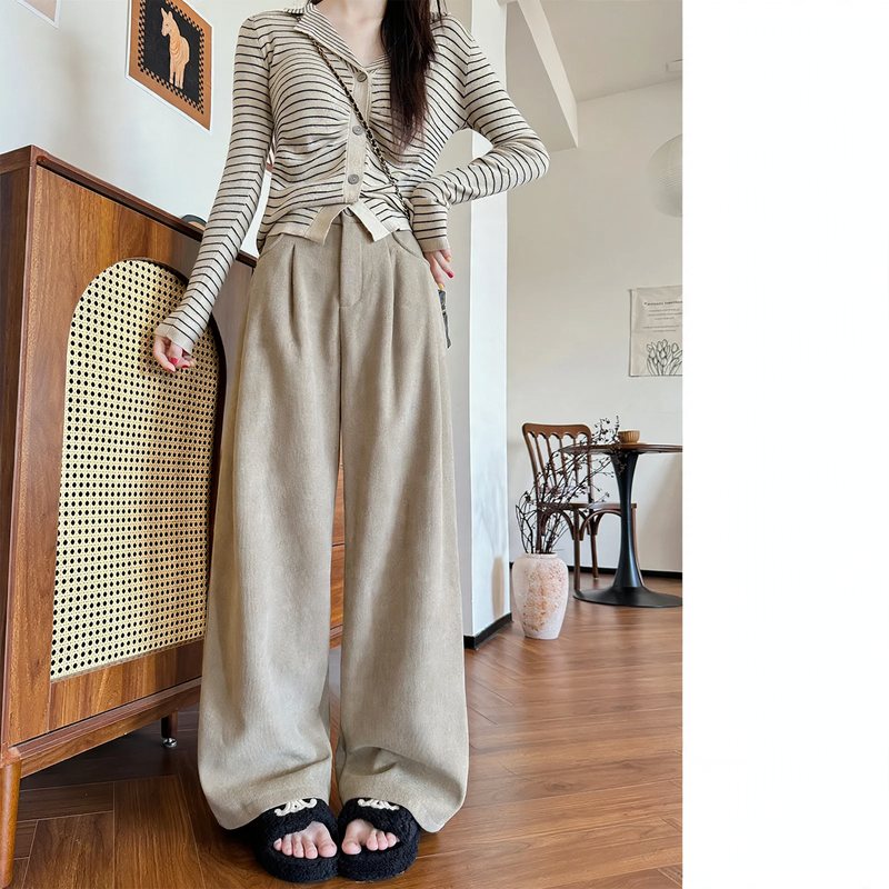 Elegante Cord-Hose für Damen, weit geschnitten