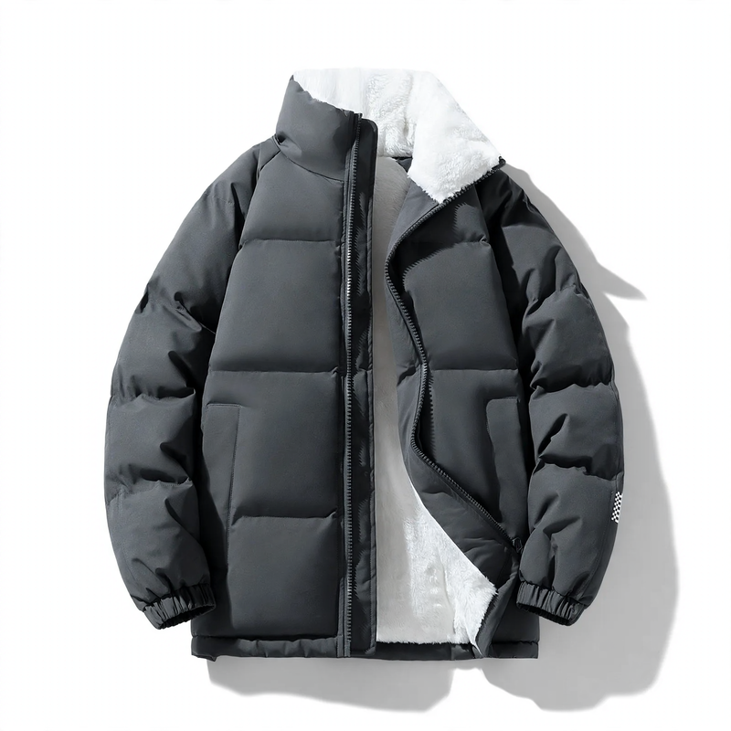 Herren-Steppjacke, winddicht, Stehkragen, locker