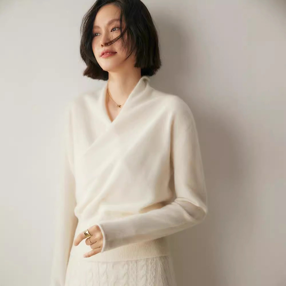 Damen-Strickpullover mit V-Ausschnitt
