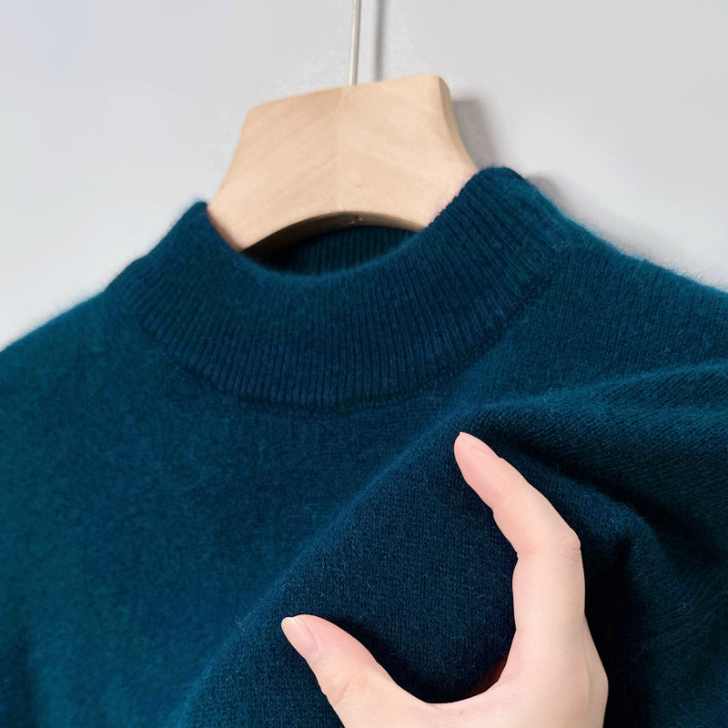 Herren-Pullover mit Stehkragen, aus Wolle