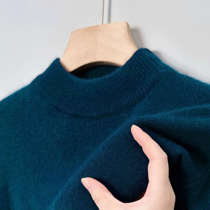 Herren-Pullover mit Stehkragen, aus Wolle