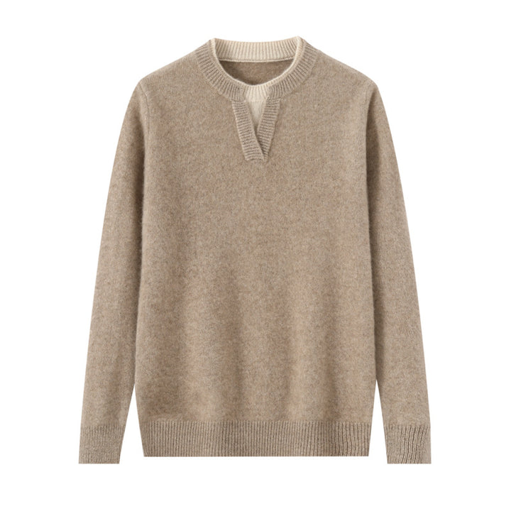 Herren-Wollpullover, Rundhals, dick gestrickt