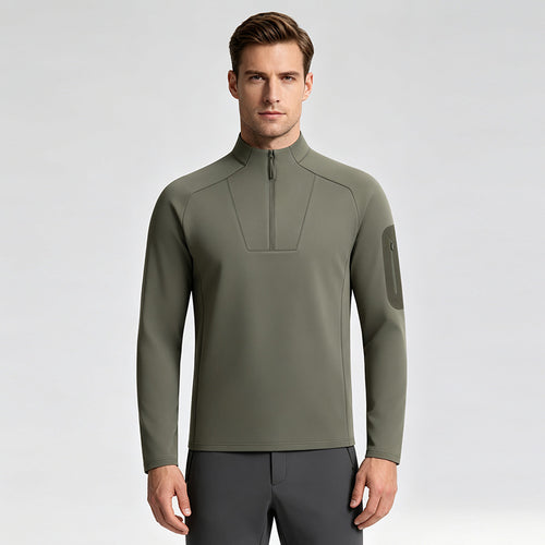 Herren-Sweatshirt mit Reißverschluss und Stehkragen