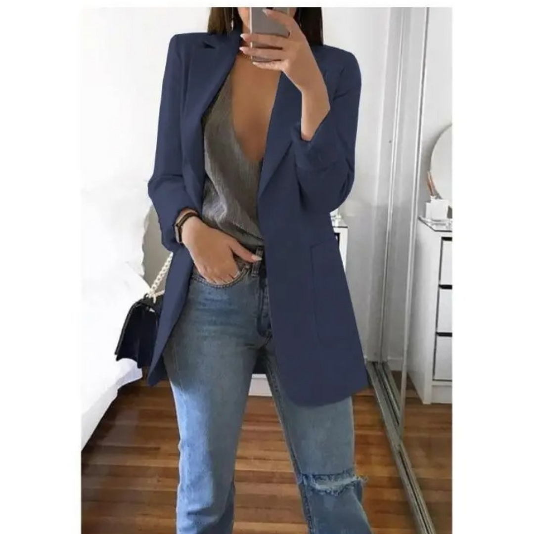 Drune | Doppelreihiger Blazer mit Druck, Damen Bürooutfit