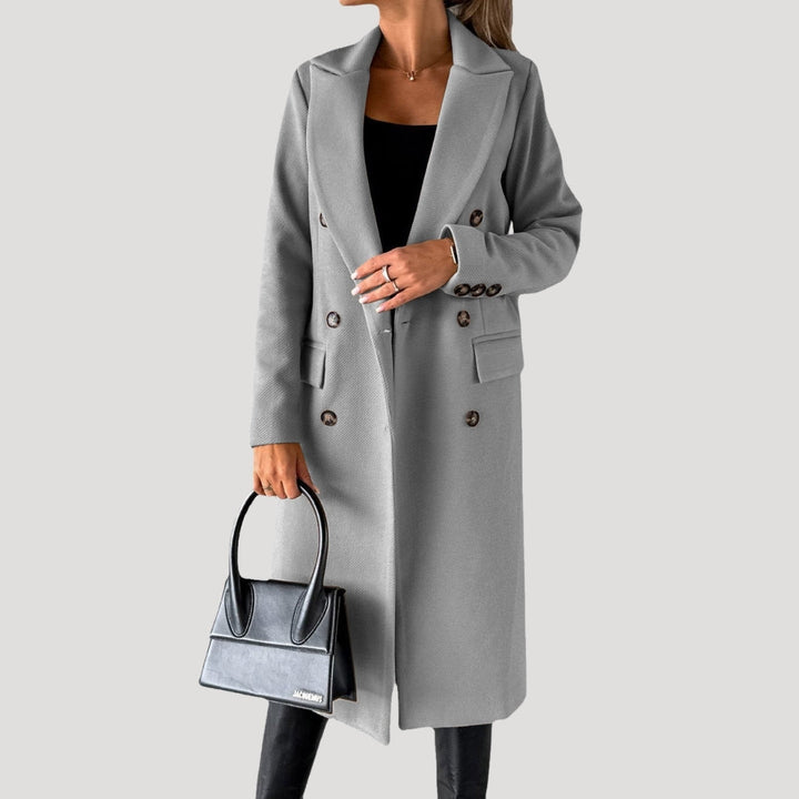 Drune | Damen Lange Wintermantel Doppelreihiger Stil