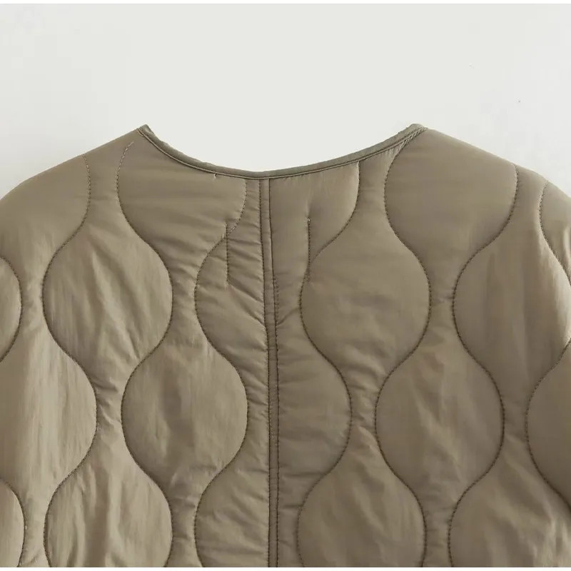 Drune | Bequemes Rundhals gepolstertes Jacket mit Knöpfen Ideal für Herbst/Winter