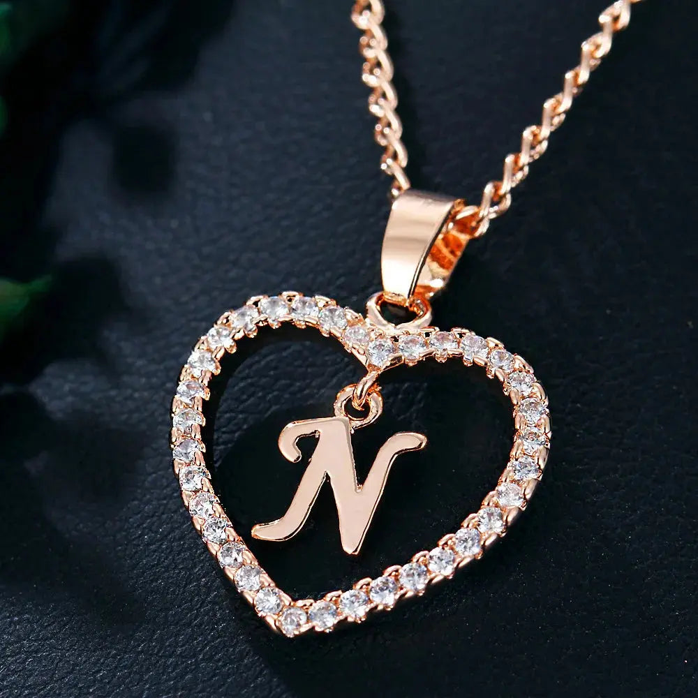Drune | Buchstaben Zirkon Liebe Kette Schmuck Anhänger