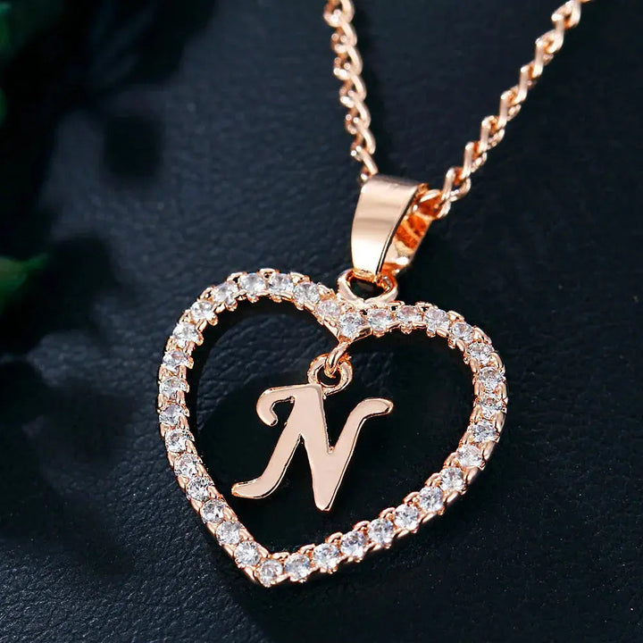 Drune | Buchstaben Zirkon Liebe Kette Schmuck Anhänger