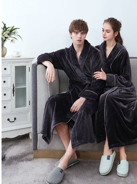 Drune | Wunderschöner Langer Flanell-Bademantel für Paare