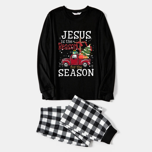 Drune | Schwarz-Weiße Karierte Weihnachts-Pyjama-Set Mit 