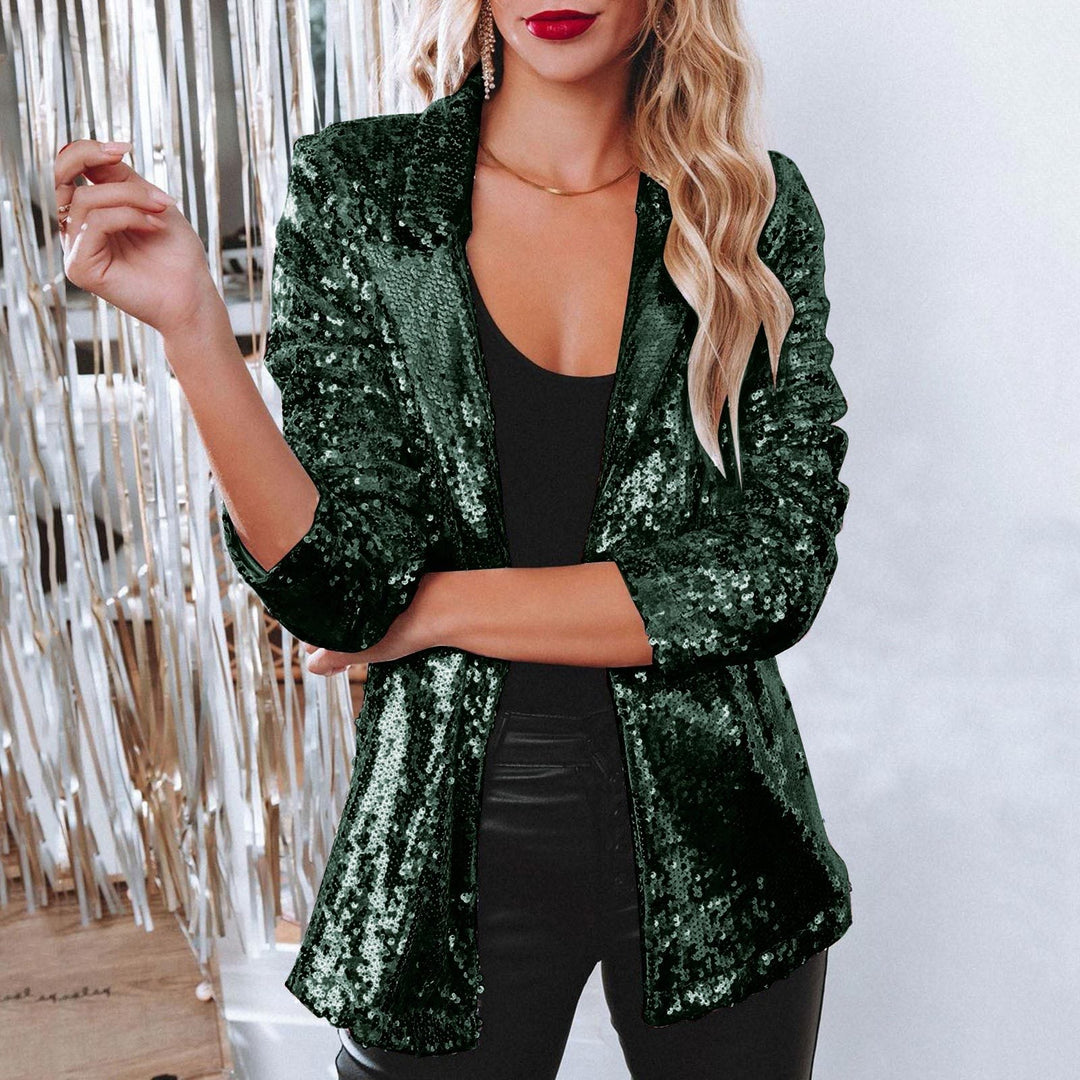 Drune | Glänzender Pailletten-Blazer für Frauen
