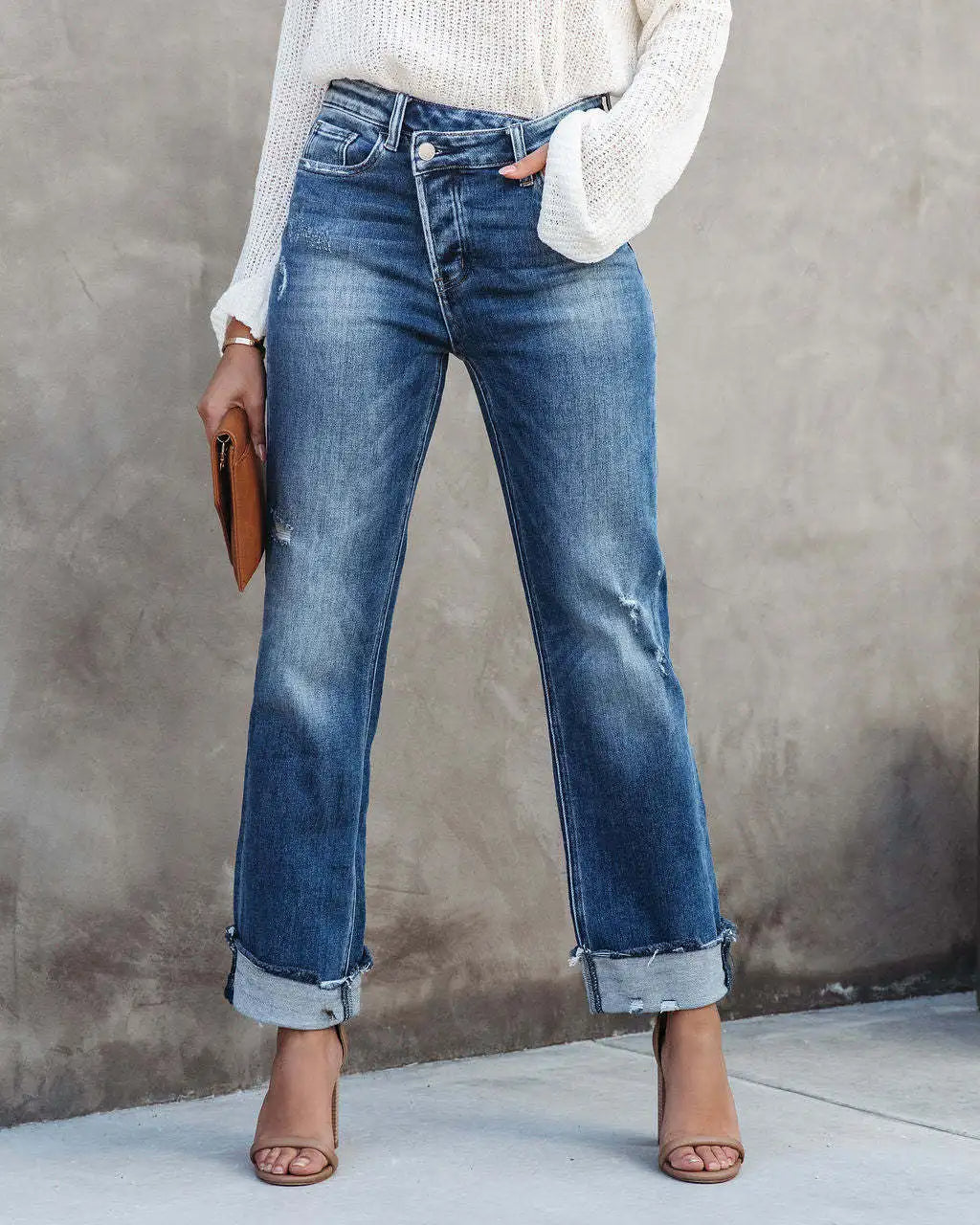 Drune | Trendy Jeanshose mit Hoher Taille