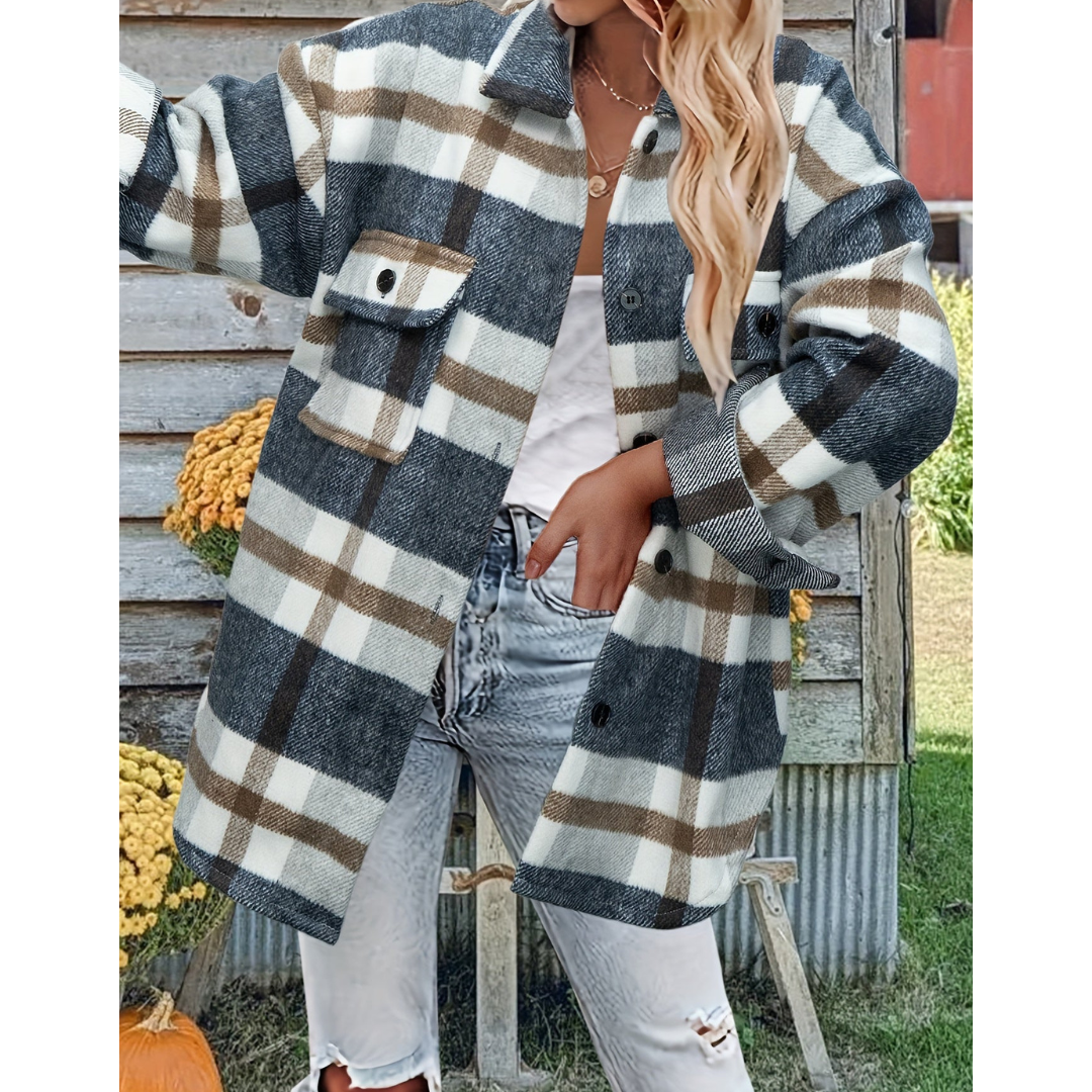 Drune | Warme Knopf Daunen Kariert Hemd Jacke - Winter