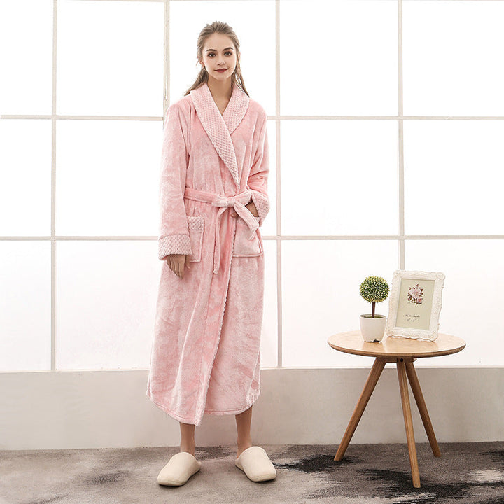 Drune | Eleganter Coral Fleece Flanell-Bademantel für Paare