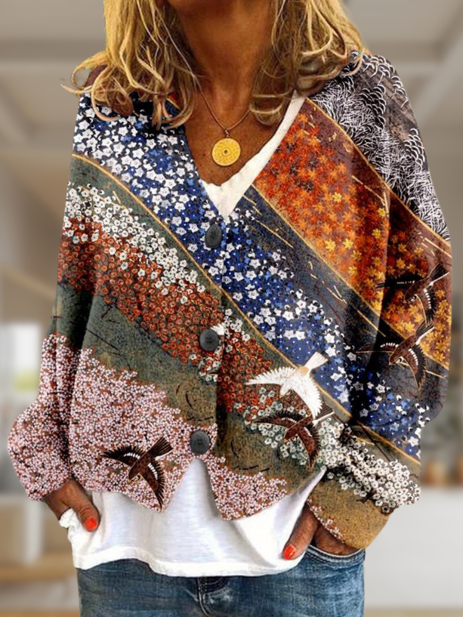 Drune | Chic Patterned &amp; Buttoned Sweater