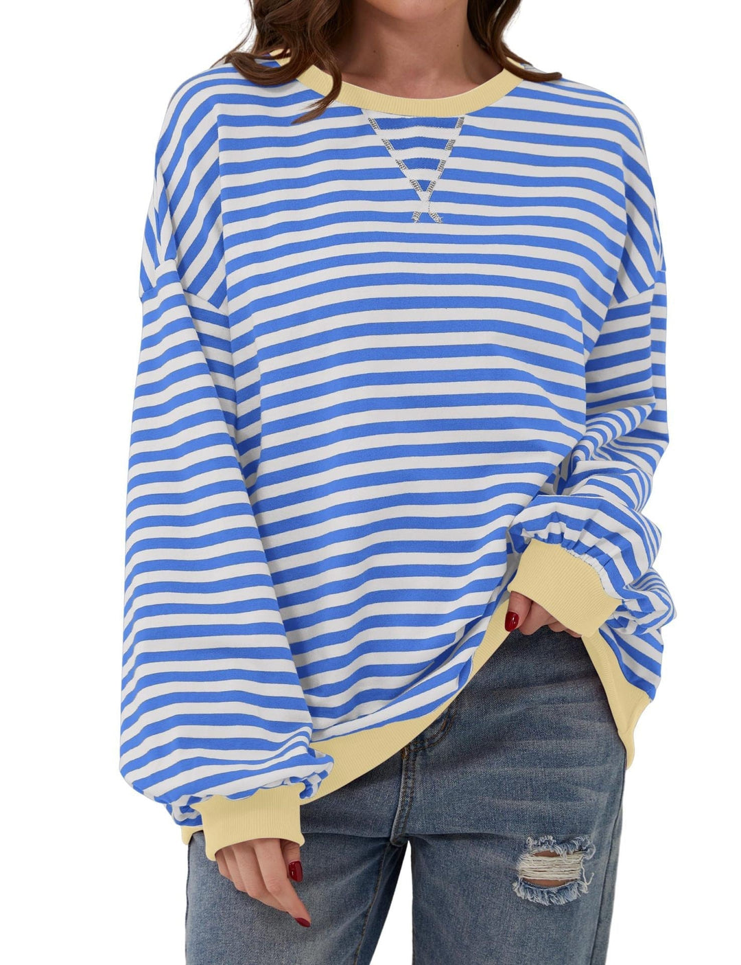 Drune | Eleganter, lockerer Damenpullover mit Streifen