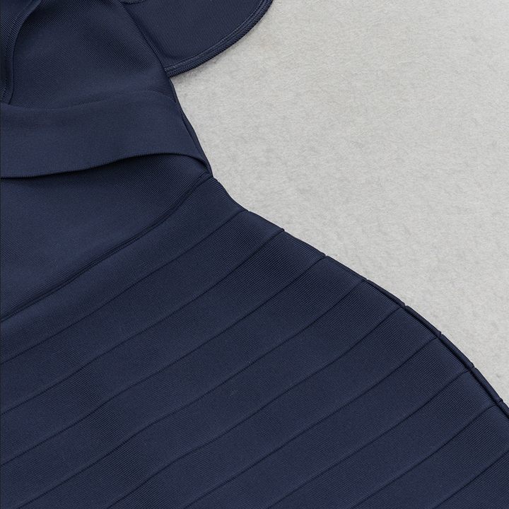 Midikleid mit Umschlagbund | Blau