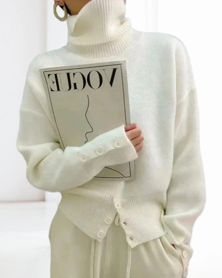 Drune | Weicher und Bequemer Pullover mit Hohem Halsausschnitt