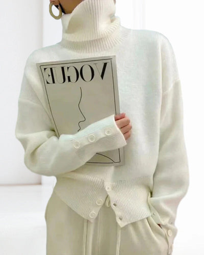 Drune | Weicher und Bequemer Pullover mit Hohem Halsausschnitt