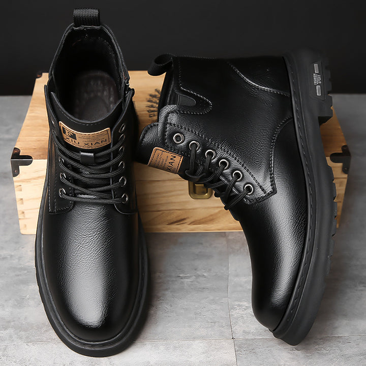 Gefütterte Herren-Stiefel, High-Top, Britischer Stil