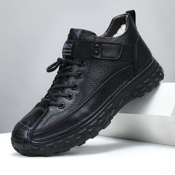 Herren-Winterstiefel aus Leder, gefüttert, wasserdicht