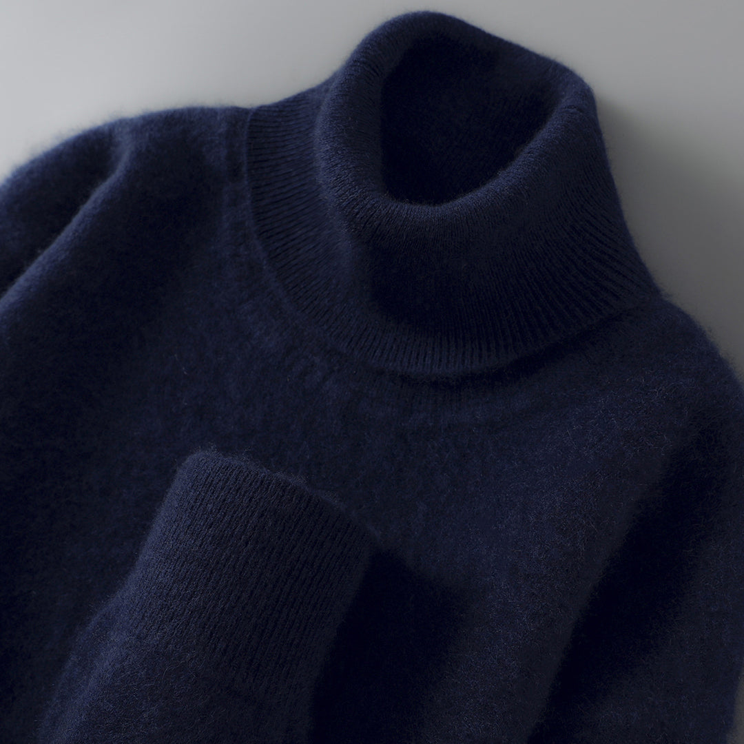 Herren-Rollkragenpullover aus reiner Wolle